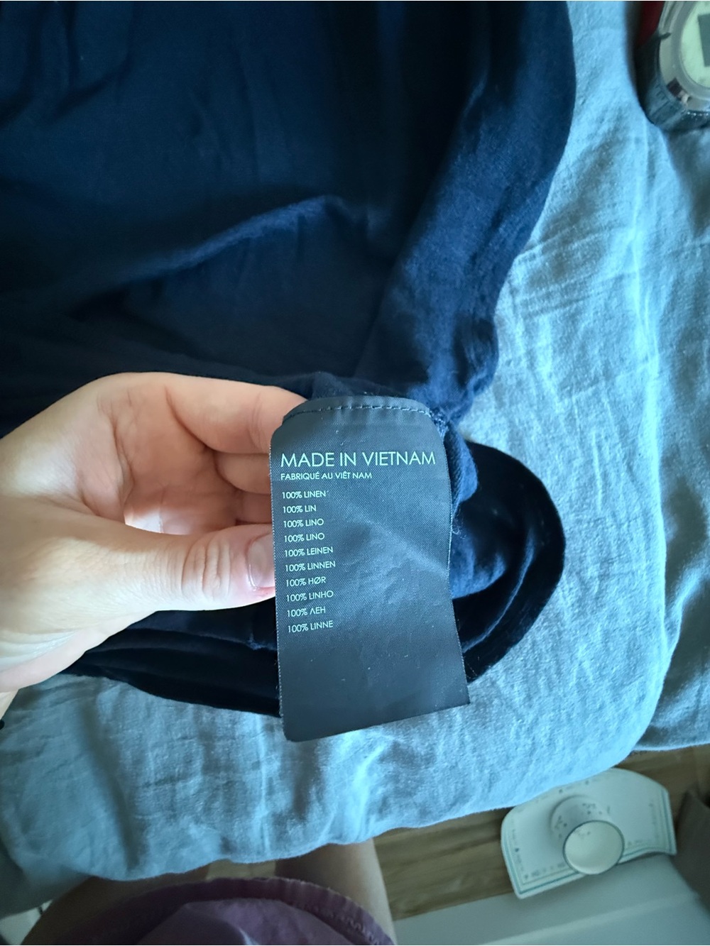 Club Monaco woman’s  Dark Blue Short-Sleeve Henley Polo - Picture 5 of 5